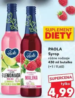 Kaufland Paola Syrop różne rodzaje 430 ml butelka oferta