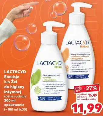 Kaufland LACTACYD Emulsja lub Żel do higieny intymnej różne rodzaje oferta