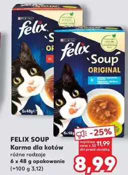 Kaufland FELIX SOUP Karma dla kotów różne rodzaje 6 x 48 g opakowanie oferta