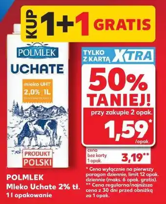 Kaufland POLMLEK Mleko Uchate 2% tł. 1 l opakowanie oferta