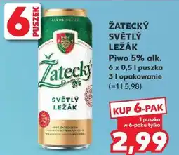 Kaufland ŽATECKÝ SVĚTLÝ LEŽÁK Piwo 5% alk. 6 x 0,5 l puszka oferta