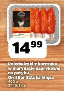 Netto Polędwiczki z kurczaka w marynacie paprykowej na patyku Grill Bar Sztuka Mięsa oferta