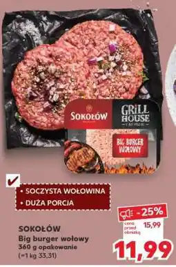 Kaufland SOKOŁÓW Big burger wołowy 360 g opakowanie oferta
