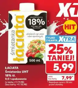 Kaufland ŁACIATA Śmietanka UHT 18% tł oferta