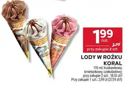 Stokrotka Market Koral lody w rożku oferta