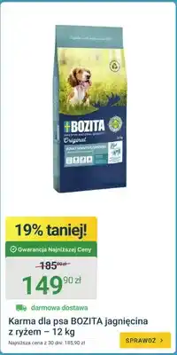ERLI Karma dla psa Bozita Original Adult Sensitive jagnięcina z ryżem oferta