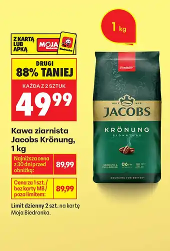 Biedronka Kawa ziarnista Jacobs oferta