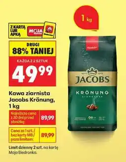 Biedronka Kawa ziarnista Jacobs Kronung, 1 kg oferta