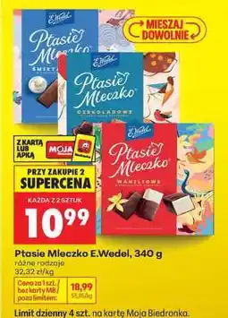Biedronka PTASIE MLECZKO E.WEDEL, 340 G oferta