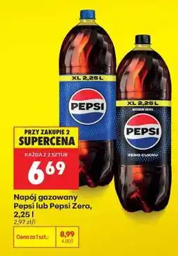 Biedronka Napój gazowany Pepsi lub Pepsi Zero, 2,25 l oferta