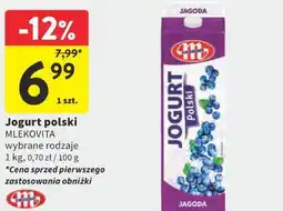 Intermarche Jogurt polski MLEKOVITA wybrane rodzaje oferta