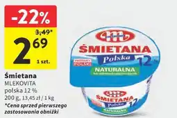 Intermarche Śmietana MLEKOVITA polska 12 % oferta
