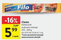Intermarche Ciasto HENGLEIN wybrane rodzaje oferta