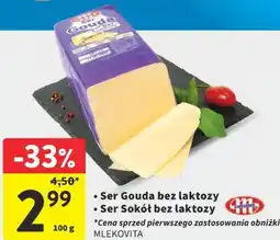 Intermarche Ser Gouda bez laktozy/Ser Sokół bez laktozy MLEKOVITA oferta