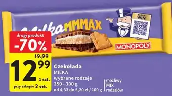 Intermarche Czekolada MILKA wybrane rodzaje oferta