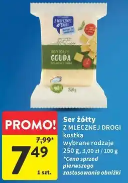 Intermarche Ser żółty Z MLECZNEJ DROGI kostka wybrane rodzaje oferta