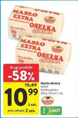 Intermarche Masło ekstra SOBIK Osełka górska oferta