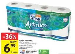 Intermarche Papier toaletowy FOXY ARTISTICO 2 warstwy, wybrane rodzaje 8 rolek oferta