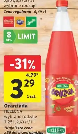 Intermarche Oranżada HELLENA wybrane rodzaje oferta