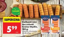 Biedronka Kiełbaski mini bez osłonki Kraina Wędlin, 180 g oferta