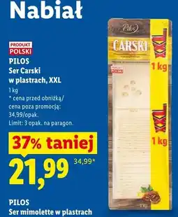 Lidl Ser Carski w plastrach XXL Pilos oferta