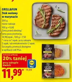 Lidl Stek wołowy w marynacie Grill&Fun oferta