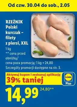 Lidl Kurczak filety z piersi XXL Rzeźnik Polski oferta