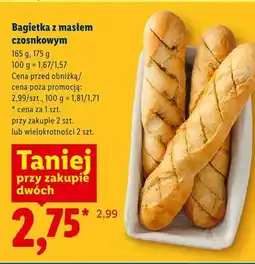 Lidl Bagietka z masłem czosnkowym Piekarnia Lidla oferta