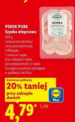 Lidl Szynka wieprzowa Pikok Pure oferta