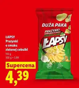 Lidl Prażynki Łapsy o smaku zielonej cebulki duża paka oferta