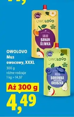 Lidl Mus owocowy XXXL Owolovo oferta