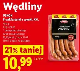 Lidl Frankfurterki z szynki XXL Pikok oferta