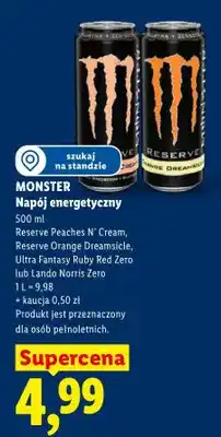 Lidl Napój energetyczny Monster Reserve Orange Dreamsicle oferta