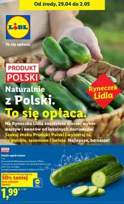 Lidl Ogórki zielone polskie oferta