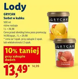 Lidl Lody Sorbet w kubku Grycan oferta