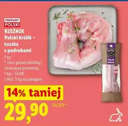 Lidl Królik tuszka z podrobami Polski królik Rzeźnik oferta