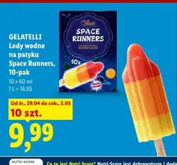 Lidl Lody wodne na patyku Space Runners Gelatelli 10-pak oferta