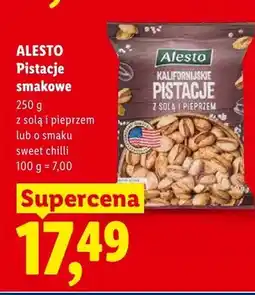 Lidl Pistacje smakowe o smaku sweet chilli Alesto oferta