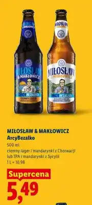 Lidl Piwo bezalkoholowe Miłosław & Makłowicz ArcyBezalko IPA i mandarynki z Sycylii oferta