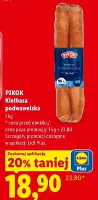 Lidl Kiełbasa podwawelska Pikok oferta