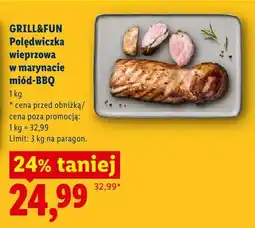 Lidl Polędwiczka wieprzowa w marynacie miód-BBQ Grill&Fun oferta