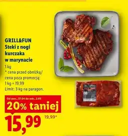 Lidl Steki z nogi kurczaka w marynacie Grill&Fun oferta
