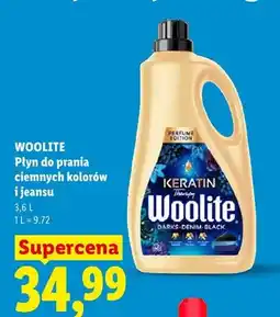 Lidl Płyn do prania ciemnych kolorów i jeansu Woolite Keratin Therapy Darks Denim Black Perfume Edition oferta
