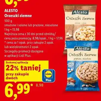 Lidl Orzeszki ziemne smażone i solone Alesto oferta