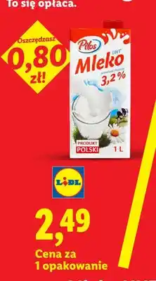 Lidl Mleko UHT 3,2% Pilos oferta
