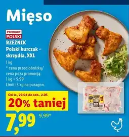 Lidl Mięso z kurczaka skrzydła XXL Polski kurczak Rzeźnik oferta