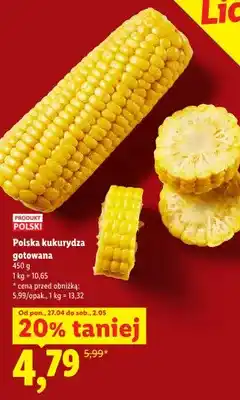 Lidl Kukurydza gotowana polska oferta