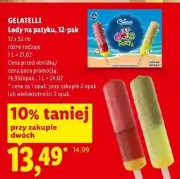 Lidl Lody na patyku Gelatelli 12-pak oferta