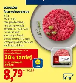 Lidl Tatar wołowy ekstra Sokołów oferta