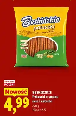 Lidl Paluszki Beskidzkie o smaku sera i cebulki oferta
